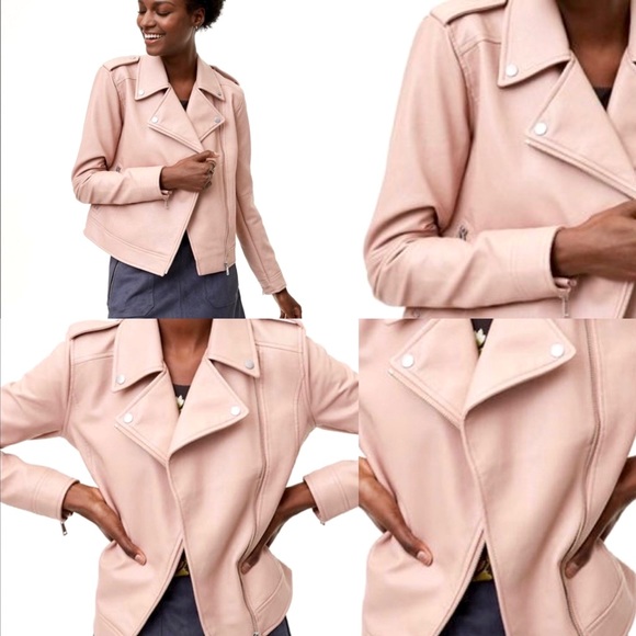 LOFT Pink Faux Lather Moto Jacket - Picture 10 of 10